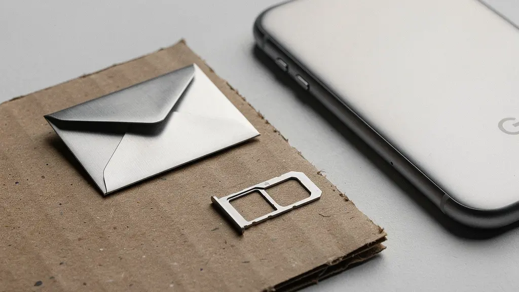 Gros plan macro d’objets neutres évoquant une notification SMS transactionnelle, sans écran ni texte, sur une surface minimaliste.