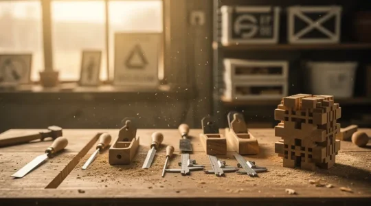 Métaphore visuelle de l'équilibre entre spécialisation et polyvalence dans le développement web full-stack