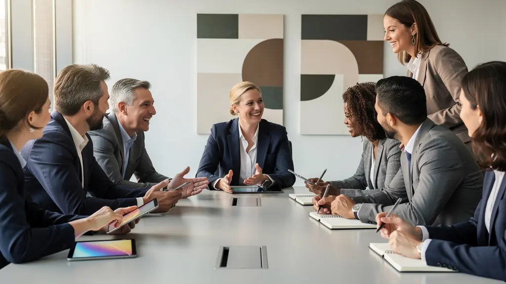 Session de formation collaborative entre équipes digitales et vendeurs en magasin