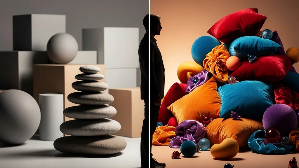 Représentation métaphorique du conflit mental entre objectifs long terme et gratification immédiate