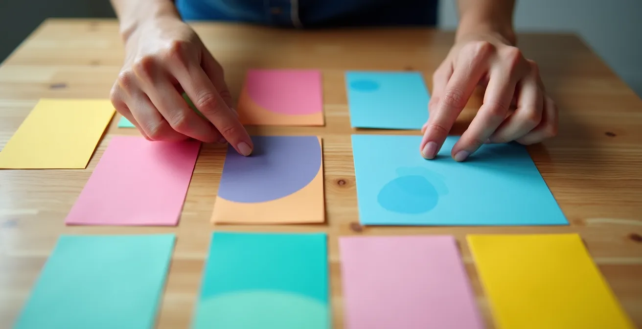 Organisation visuelle d'un calendrier éditorial avec la méthode du batching de contenu