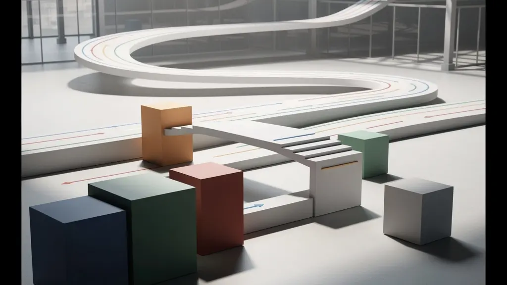 Schéma conceptuel montrant l'évolution progressive d'une PME du multicanal vers l'omnicanal avec des jalons et des indicateurs de performance