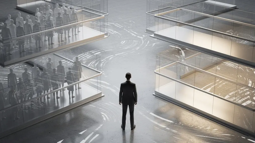 Métaphore visuelle de la saturation d'une niche de marché en e-business